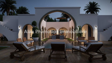 Vente sur plan un charmant Houche Djerbien modernisé avec piscine